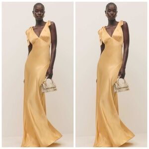 Reformation Gold Pernille Maxi Dress